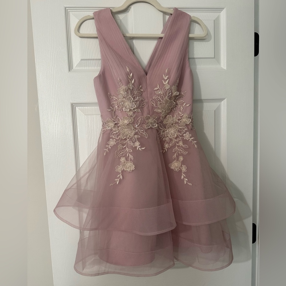 *NEW W TAGS* BCBG Max Azria Lavendar Floral Tulle and Embroidered Dress